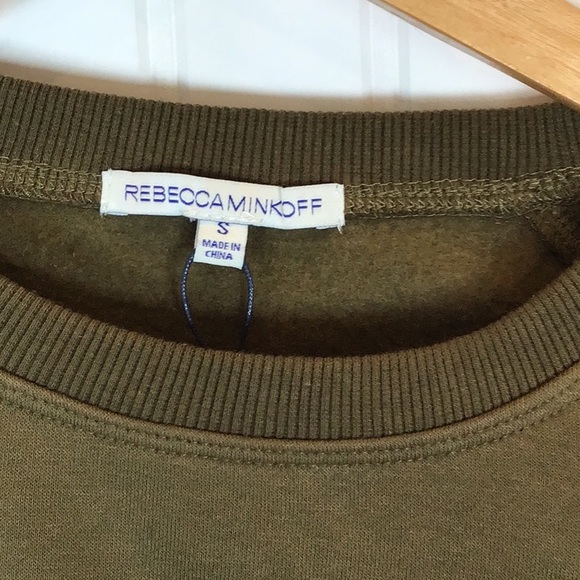 Rebecca Minkoff | LOVER Army Green Sweatshirt Size Small - Picture 9 of 11